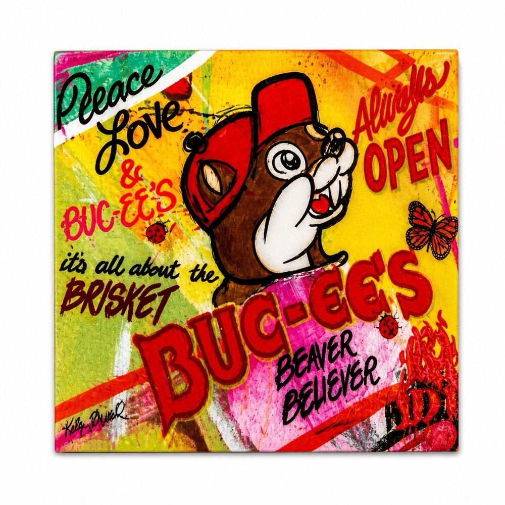 Bucees Kelly ONeal Signed Beaver Art Print Pop Art Texas Decor
